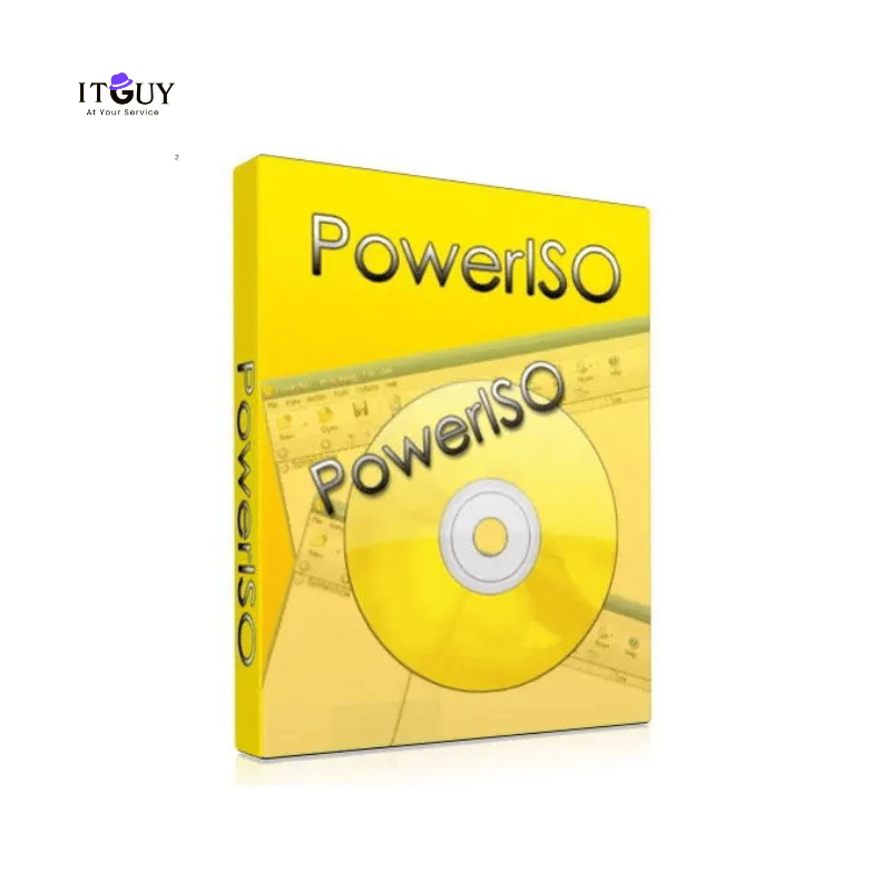 PowerISO software product box with disc graphic