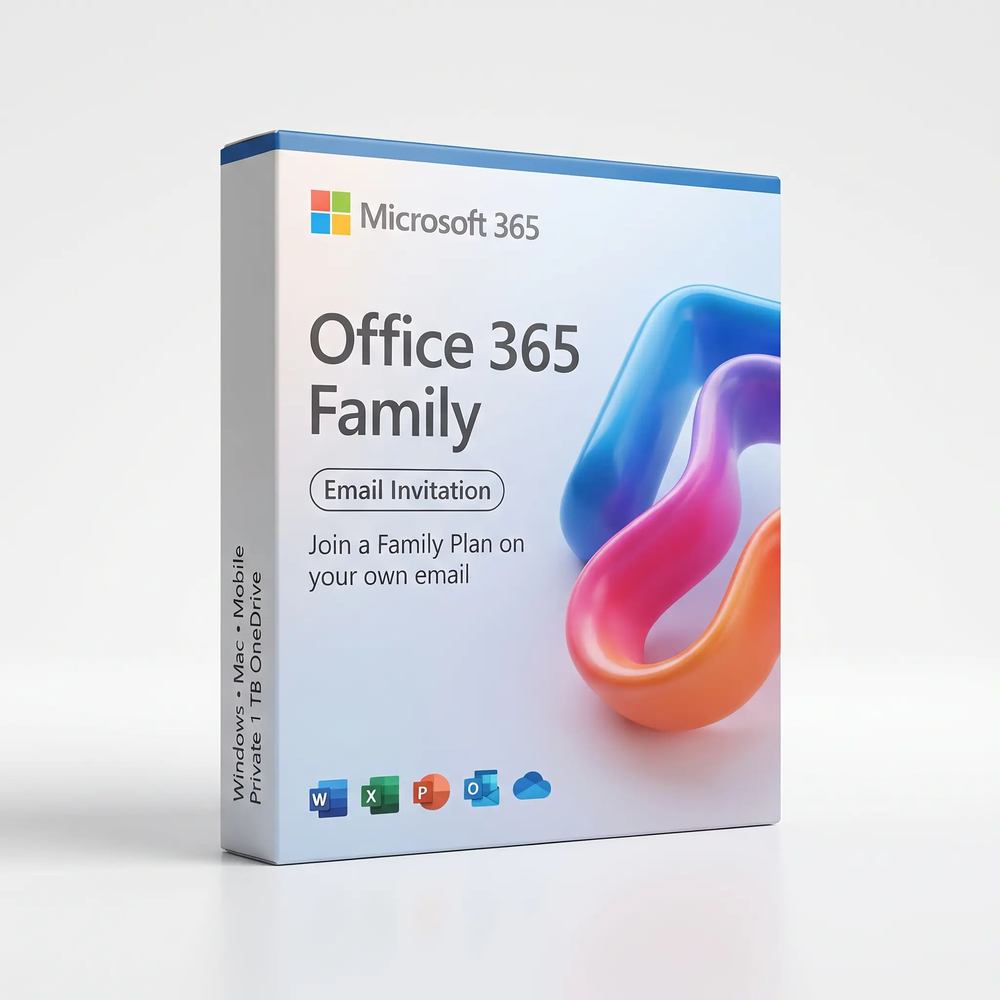 Office 365 Family Email Invitation subscription product box