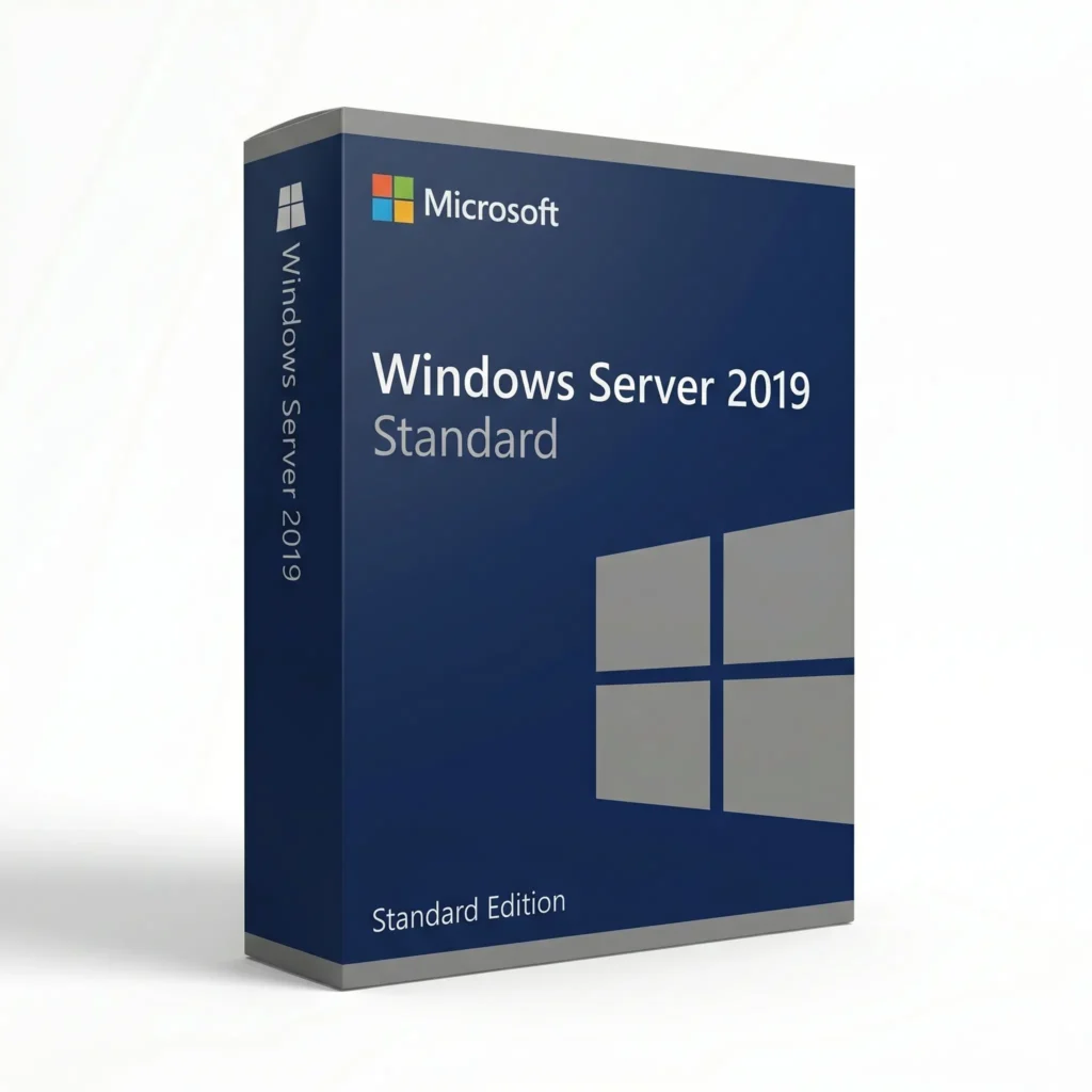 Microsoft Windows Server 2019 Standard product box